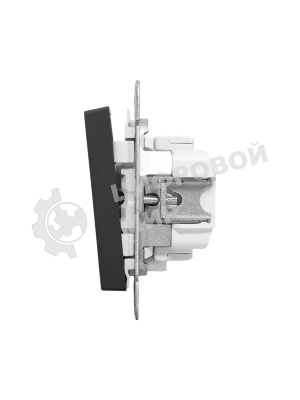 Механизм выключателя EKF UP1-SWB-24 двухклавишный, с подсветкой, черный Эпика