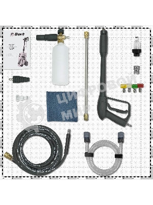 Мойка высокого давления Bort KEX-3000 91276308 3000 Вт, максимальное давление 160 бар, рабочее давление 130 бар, 7,5 л/мин, 7.3 кг, набор аксессуаров 3 шт