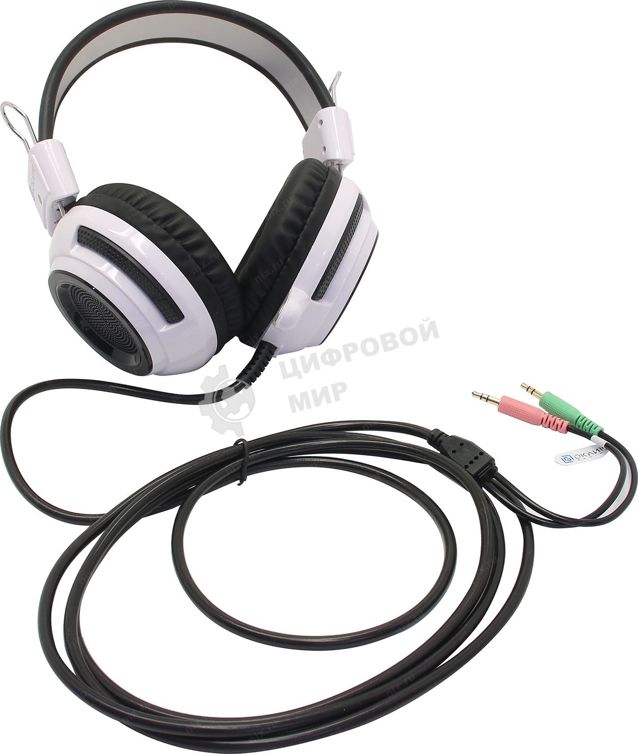 Проводные наушники Oklick HS-G300 белый/черный, полноразмерные, Jack 3.5 мм