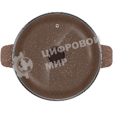 Кастрюля Maunfeld CARMEL MF24CRM01CR, 24 см, 4 л из литого алюминия со стеклянной крышкой