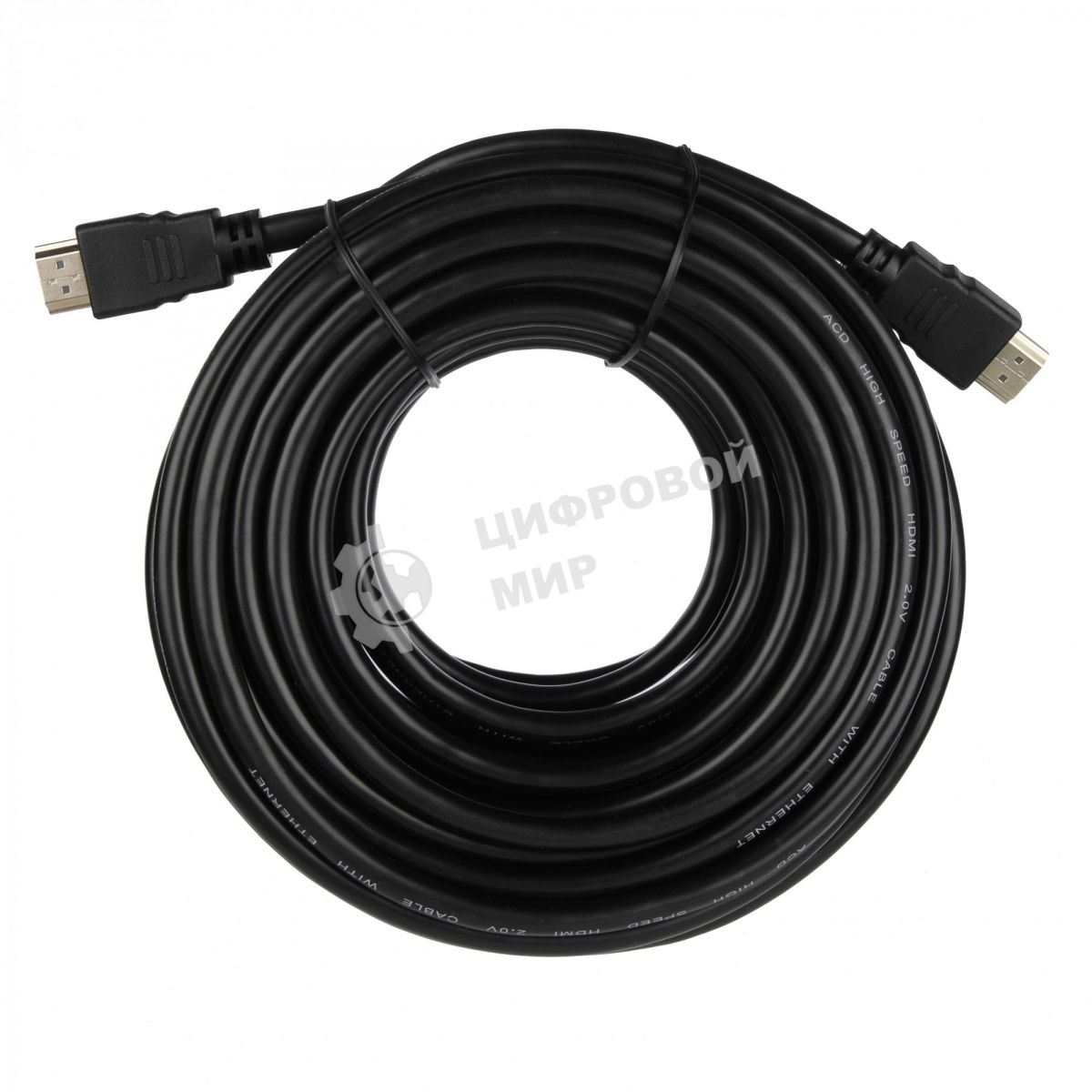 Кабель ACD-DHHM2-10M HDMI 2.0, Golden Plated,19m/19m, черный, 10м