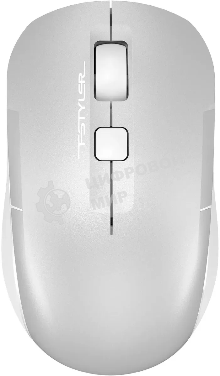 Мышь беспроводная A4Tech Fstyler FB26CS Air2 серебристый/белый, 2000 dpi, радиоканал, Bluetooth, USB, кнопки - 4