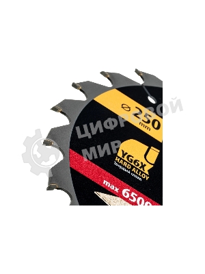 Пильный диск по дереву Denzel ф250 х 30 мм, 24 зубьев