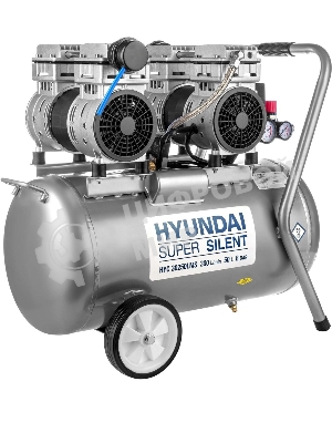 Компрессор поршневой Hyundai HYC 30250LMS безмасляный 300л/мин 50л 2000Вт серебристый/черный