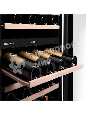 Винный шкаф встраиваемый Maunfeld MBWC-415D171, вместимость: 171 бутылок, черный