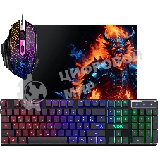 Комплект клавиатура+мышь Defender Alion GS-987 проводной, USB, 2400 DPI, чёрный