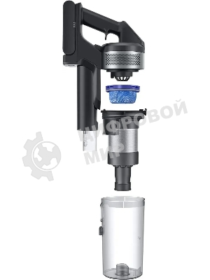 Пылесос вертикальный Samsung VS20B75ADR5/EV черный/серый, питание от аккумулятора, 200 Вт, уборка влажная/сухая, пылесборник 0.8 л, работа от АКБ max 60 мин.