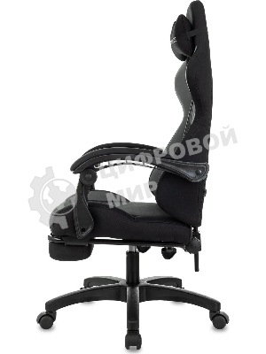 Кресло Zombie Shadow черный/серый, ткань, подставка для ног