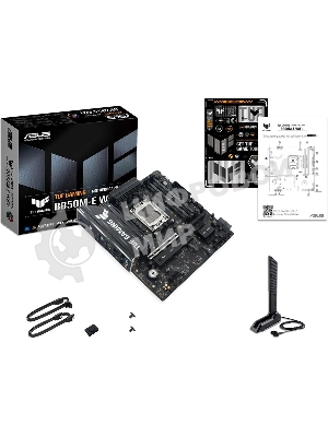 Материнская плата ASUS TUF GAMING B850M-E WIFI, AM5, AMD B850, 4xDDR5, 4xSATA, 3xM.2, 1xPCIe 5.0 x16, 1xPCIe 3.0 x1, 1xHDMI, 2xDP, 1x2.5Gb LAN, Wi-Fi 6E, Bluetooth 5.3, 1xUSB-C 10Gbps, 1xUSB-A 10Gbps, 2xUSB-A 5Gbps, 4xUSB-A 2.0, 3x3.5 мм, 7.1, mATX