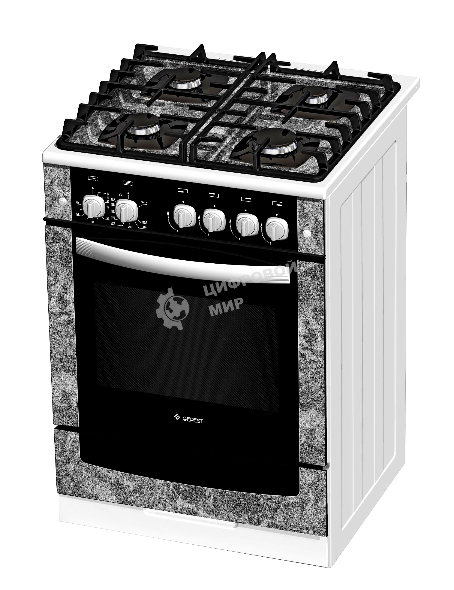 Плита газовая Gefest ПГ 6500-02 0313 черный, конфорок 4 шт, духовка 52 л, 60 см x 85 см x 60 см