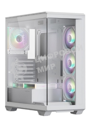 Корпус ATX Xastra Q600 6ARGB-C10-UC White без БП, боковая панель из закалённого стекла, USB 3, USB Type-C