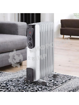 Масляный обогреватель Centek CT-6201 (9 секций) белый, 2000 Вт, 20 м2, термостат