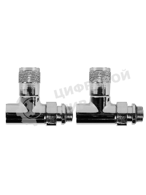 Набор дизайн-вентилей, PIANO, прямой (хром) 1/2