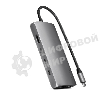 USB-концентратор Satechi USB-C Multiport Adapter 8K With Ethernet V3 (5xUSB Type-C, HDMI, RJ-45, SD), Серый космос Док-станция ST-P8KEM