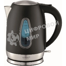 Чайник электрический Vitek VT-WK1065 1.7л. 2000Вт черный/серебристый корпус: металл