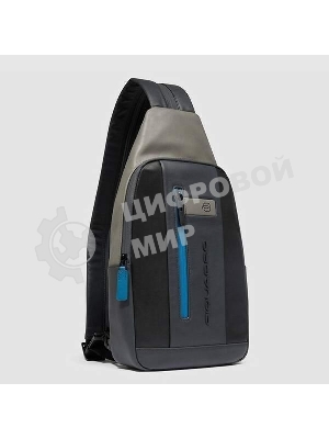 Рюкзак слинг мужской Piquadro Urban CA6540UB00/NGR, кожа, черный/серый