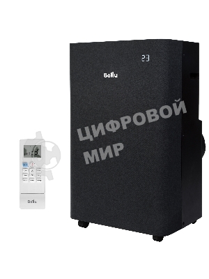 Кондиционер мобильный Ballu Velure BPAC-12 EW/N6 12000 BTU, 30 м², 50 дБ, охлаждение, осушение, черный