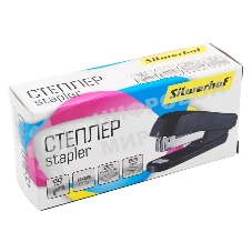 Степлер Silwerhof 401077-01 24/6 (20 листов) черный, 50 скоб, пластик закрытый, коробка