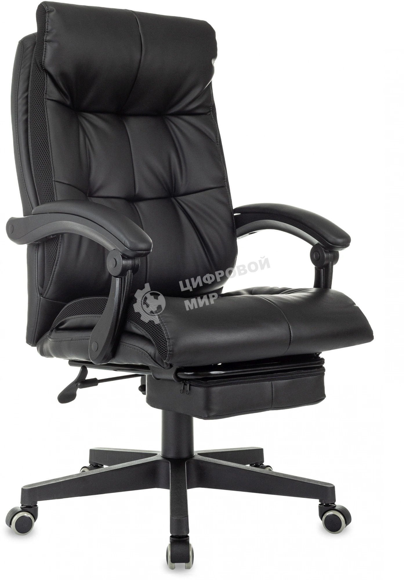 Кресло Бюрократ CH-824MSG-BF черный, экокожа