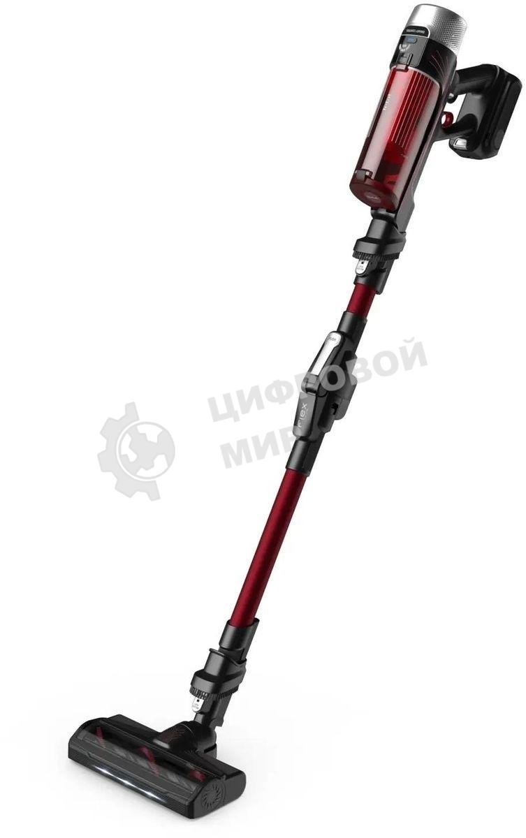 Пылесос вертикальный Tefal X-Force Flex TY2079WO черный/красный, питание от аккумулятора, 100 Вт, уборка сухая, пылесборник 0.4 л