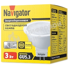 Лампа светодиодная Navigator NLL-MR16-3-230-4K-GU5.3 3Вт 4000К белый GU5.3 230лм 220-240В