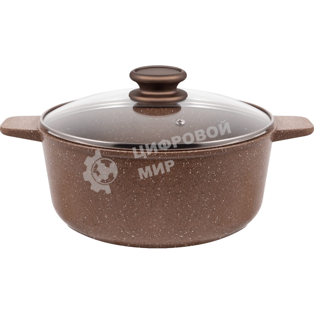 Кастрюля Maunfeld CARMEL MF24CRM01CR, 24 см, 4 л из литого алюминия со стеклянной крышкой