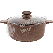 Кастрюля Maunfeld CARMEL MF24CRM01CR, 24 см, 4 л из литого алюминия со стеклянной крышкой