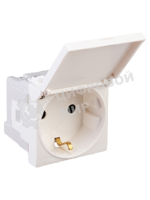 Розетка с крышкой модульная DKC 4400012 2P+E, с з/ш, 