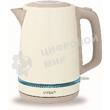 Чайник электрический Vitek VT-WK1066 1.7л. 2200Вт бежевый/коричневый корпус: металл/пластик