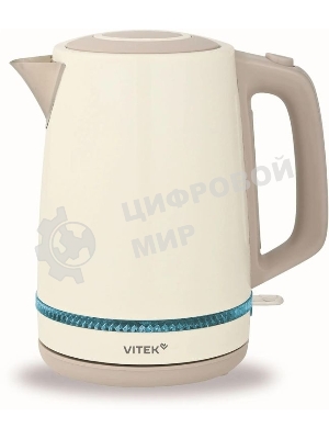 Чайник электрический Vitek VT-WK1066 1.7л. 2200Вт бежевый/коричневый корпус: металл/пластик