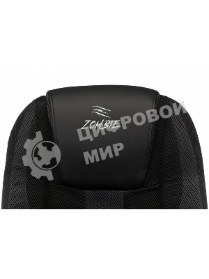 Кресло Бюрократ Zombie 9 черный/серый, экокожа, 120 кг, механизм качания