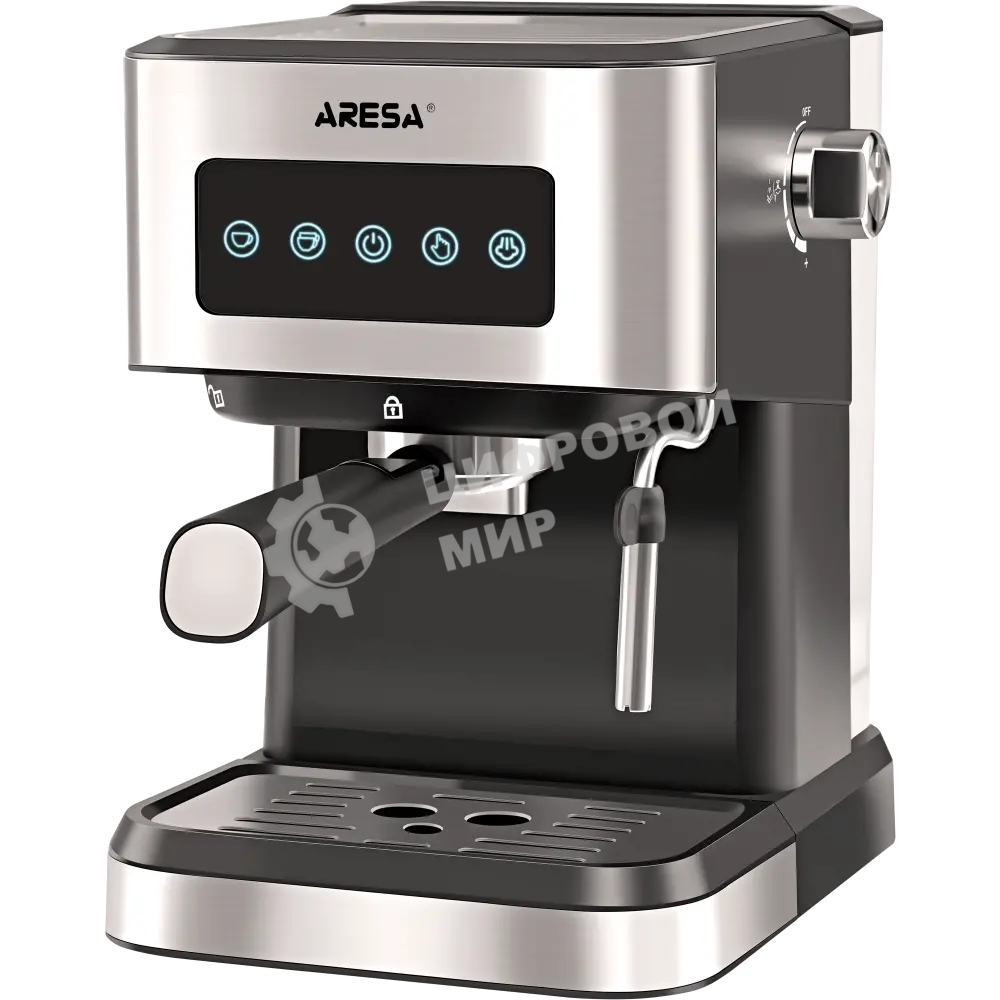 Кофеварка рожковая ARESA AR-1612 черный, исп. кофе - молотый, 1,5 л, 1100 Вт, 15 бар