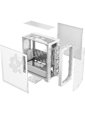 Компьютерный корпус PCCooler C3D510 WH ARGb, Tempered Glass Full Tower, White, TG, 0.7 SPCC, 3x120мм ARGb E-ATX, ATX, mATX, mITX 170/390/410мм 2x2.5