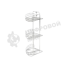 Полка угловая трехъярусная РЫЖИЙ КОТ Vento 19*19*41 см хром (310847)