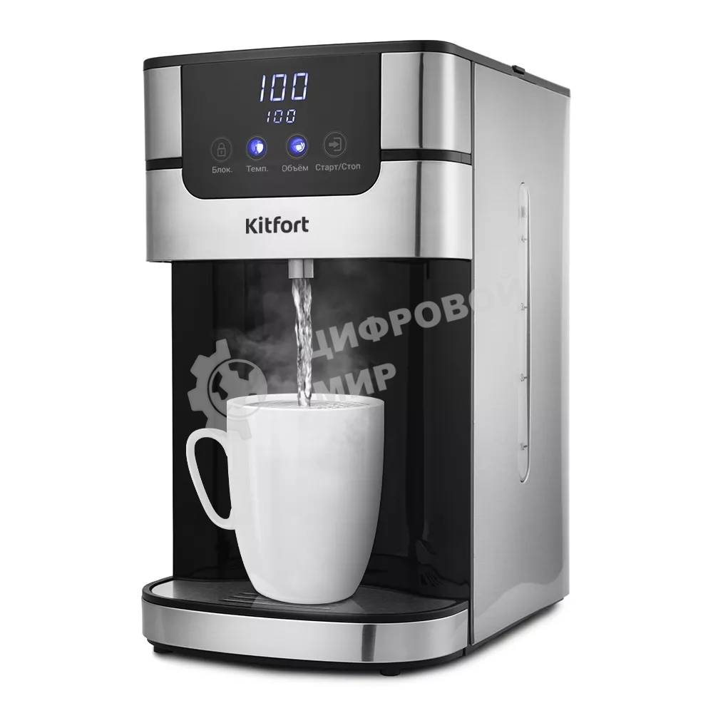 Термопот Kitfort КТ-2501 4 л, 2618Вт, черный/серебристый