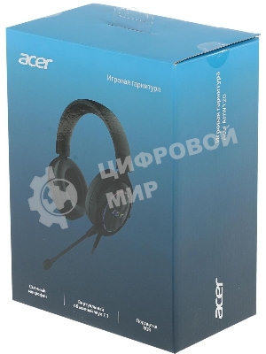 Гарнитура Acer AHW120 чёрный, проводная, USB, подсветка
