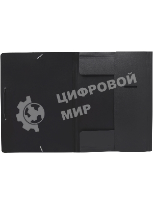 Папка на резинке Silwerhof Eco A4, пластик, корешок 15мм, 0.5мм, черный