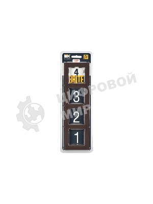 Рамка 4-местная IEK BRITE РУ-4-2-БрТБ (BR-M42-G-K45) стекло темная бронза