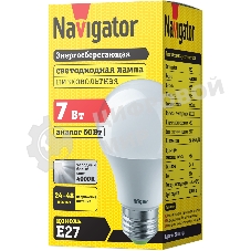 Лампа светодиодная Navigator NLL-A60-7-24/48-4K-E27 (низковольтная)