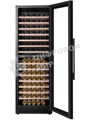 Винный шкаф встраиваемый Maunfeld MBWC-415D171, вместимость: 171 бутылок, черный