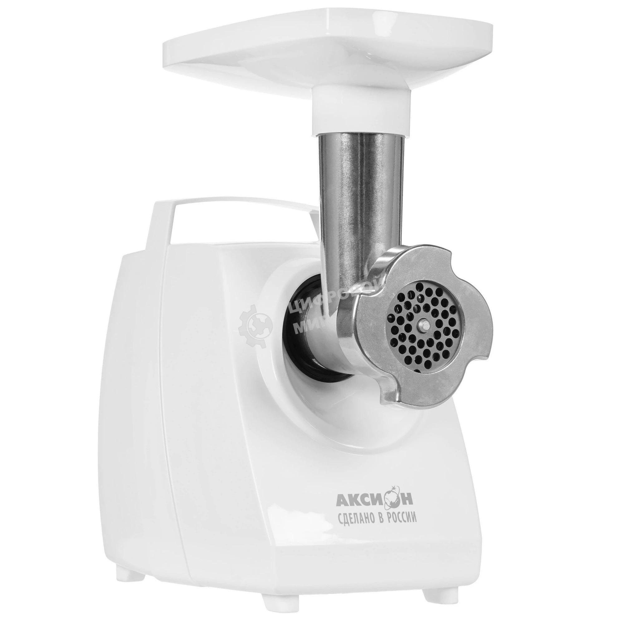 Мясорубка электрическая Аксион М33.04 белый, 1500 Вт, 1.7 кг/мин, реверс, защита от перегрузки, насадки - 5