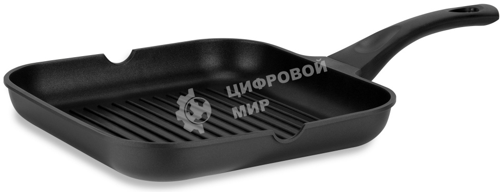 Сковорода-гриль Rondell Schwarz RDA-1683 квадратная 28 см, покрытие: Xylan Plus ручка несъемная (без крышки) черный