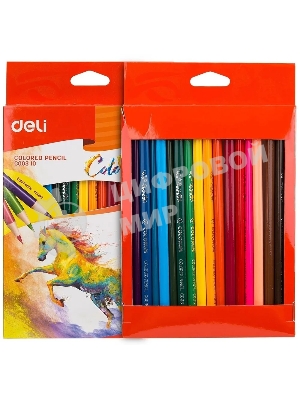 Карандаши цветные Deli EC00310 ColoRun, тополь, 18 цветов, коробка с европодвесом