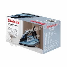 Утюг Sakura SA-3075CBK 380мл, 2400 Вт,керам, черный/синий