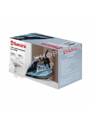 Утюг Sakura SA-3075CBK 380мл, 2400 Вт,керам, черный/синий