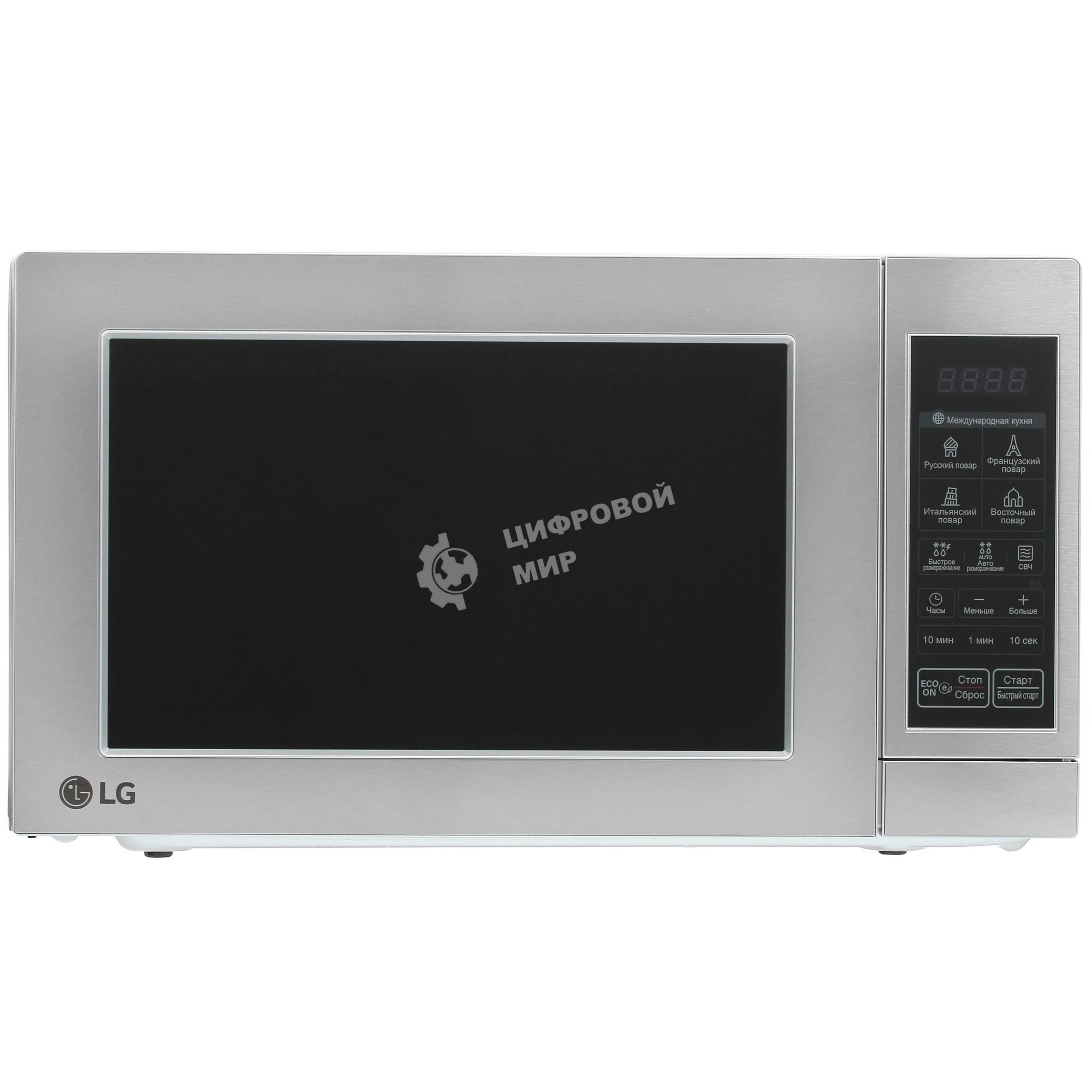 Микроволновая печь LG MS2044V серебристый, 20 л, 700 Вт, переключатели - сенсор