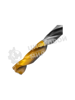 Сверло спиральное по металлу Denzel 8 x 117мм, Р6М5, Golden Tip, многогранная заточка