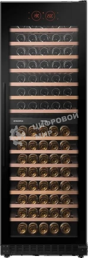 Винный шкаф встраиваемый Maunfeld MBWC-415D171, вместимость: 171 бутылок, черный