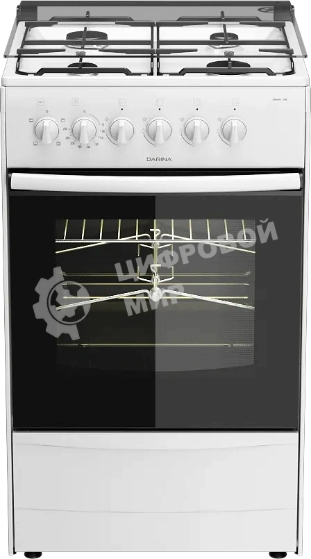 Плита комбинированная Darina 1B KM 441 306 W белый/черный, конфорок 4 шт, духовка 50 л, 50 см x 85 см x 53 см