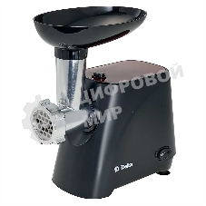 Мясорубка электрическая DELTA DL-6106M черный, 2000 Вт, 1.8 кг/мин, реверс, защита от перегрузки, насадки - 5